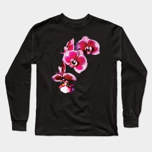 Vivid Maroon Phalaenopsis Orchids Long Sleeve T-Shirt